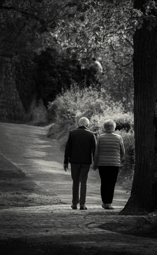 Couple walking on a path