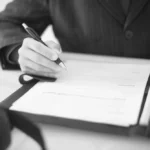 Signing a legal document