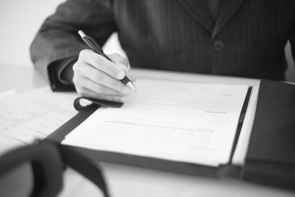 Signing a legal document