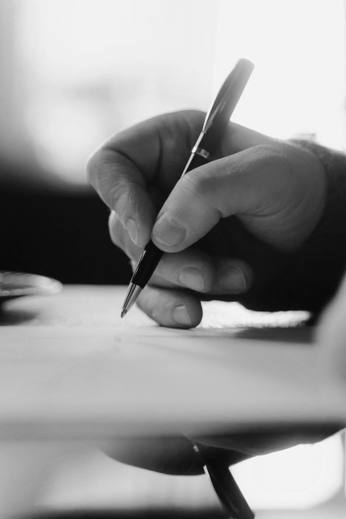 Signing with a pen